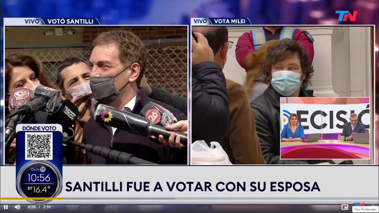 Paso 2021: Votó Santilli en Tigre y confirmó que esta noche compartirá búnker con Facundo Manes
