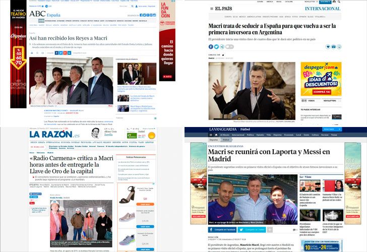 Cómo reflejaron los medios de España la visita de Macri