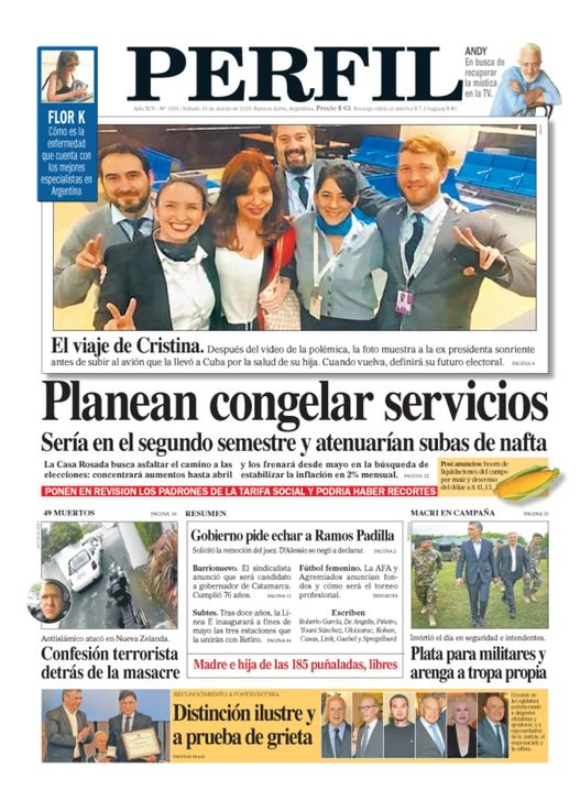 La tapa del Diario PERFIL de este sábado