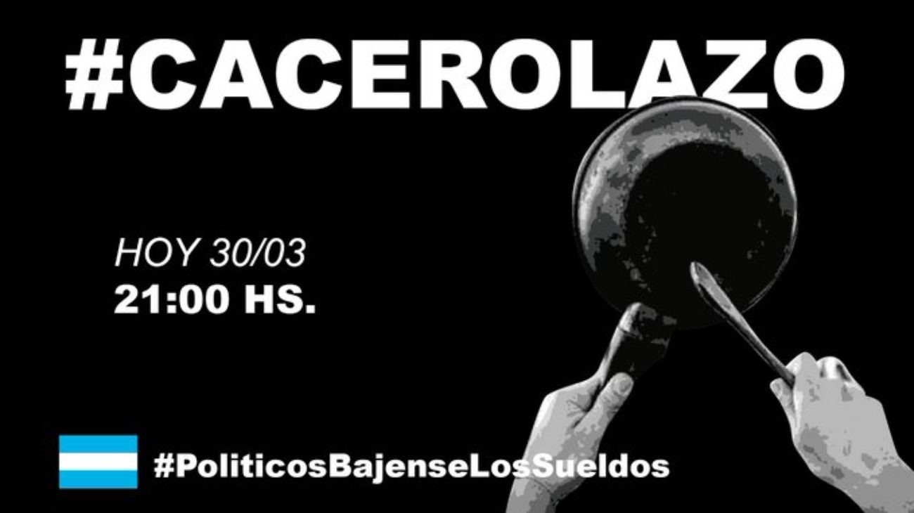 Coronavirus: ruidazo y cacerolazo para que los políticos se bajen el sueldo