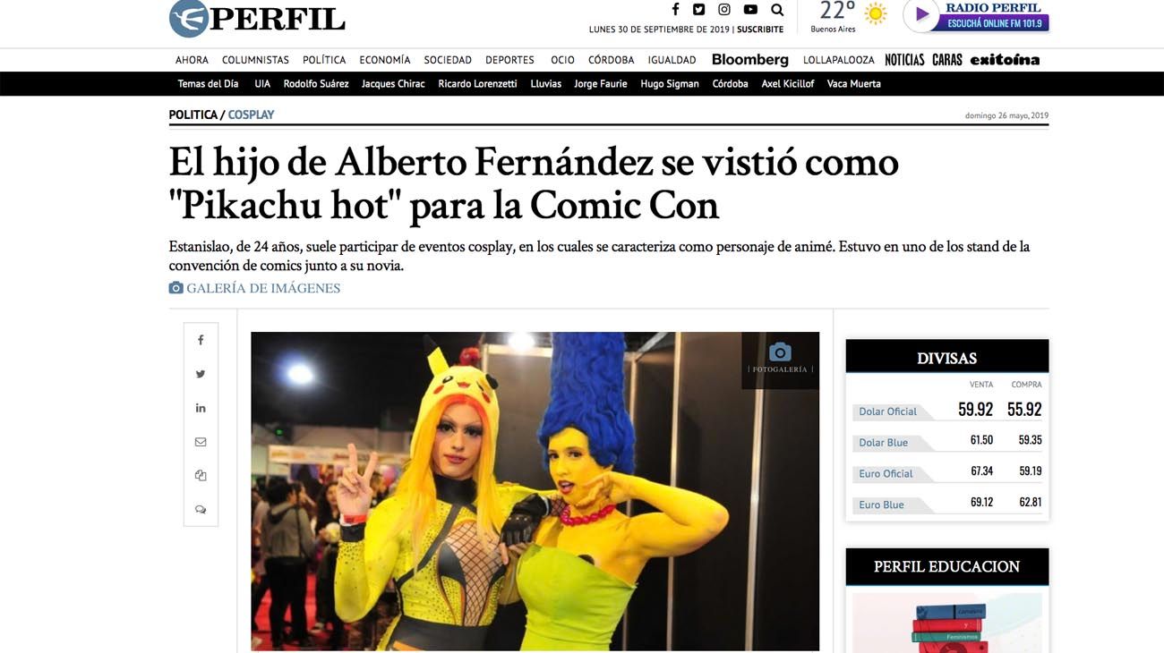 Estanislao Fernández, "Pikachu hot" y una reflexión sobre "el hijo de"