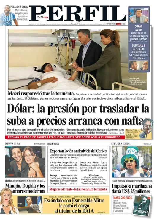 La tapa de Diario Perfil de este domingo 6 de mayo