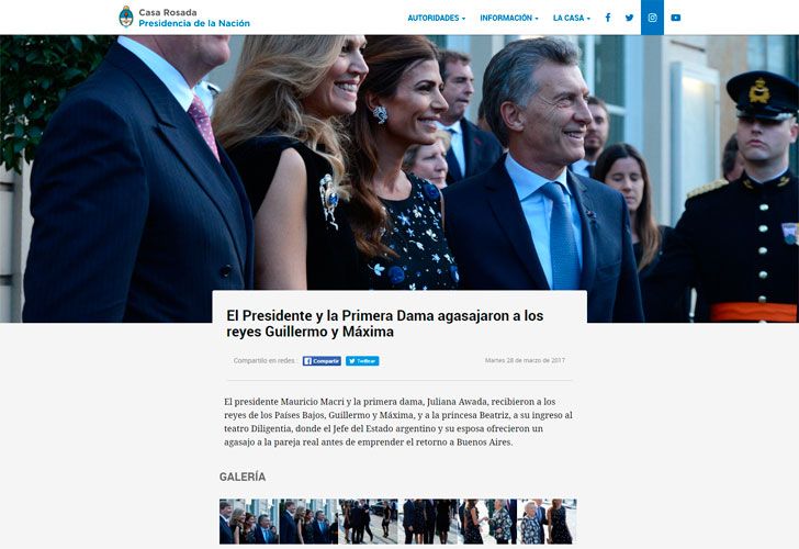 Juliana Awada ya tiene su propia página dentro de CasaRosada.gob.ar