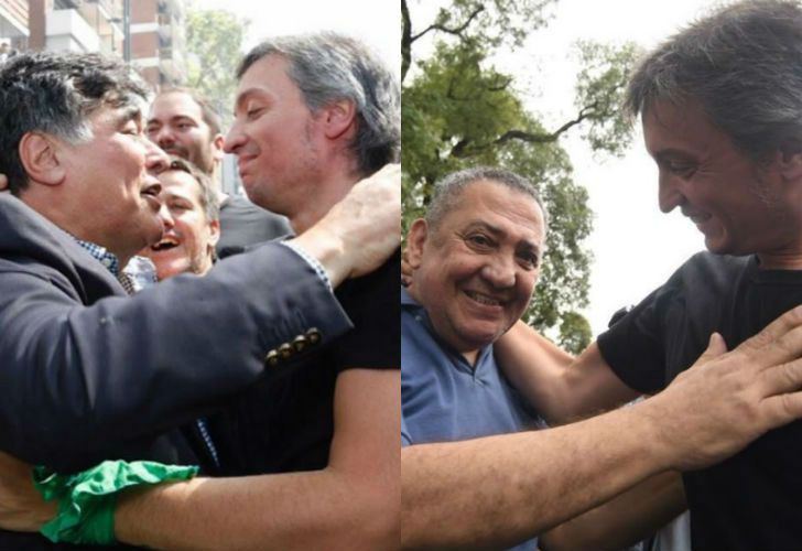 Zannini y D'Elía se reencontraron con Máximo Kirchner en la marcha del 24M