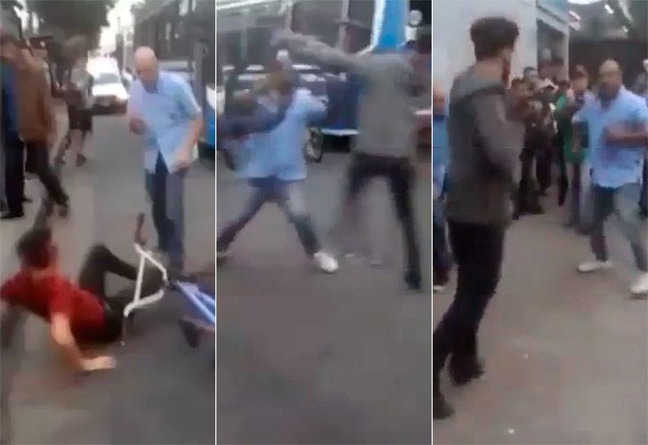 Brutal pelea entre colectiveros y ciclistas en Ciudadela