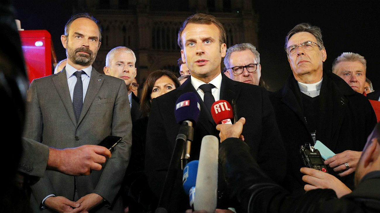 Macron, conmocionado: "Vamos a reconstruir Notre Dame porque es nuestra historia"