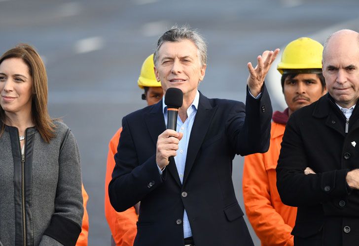 Macri inauguró un viaducto citando a Perón