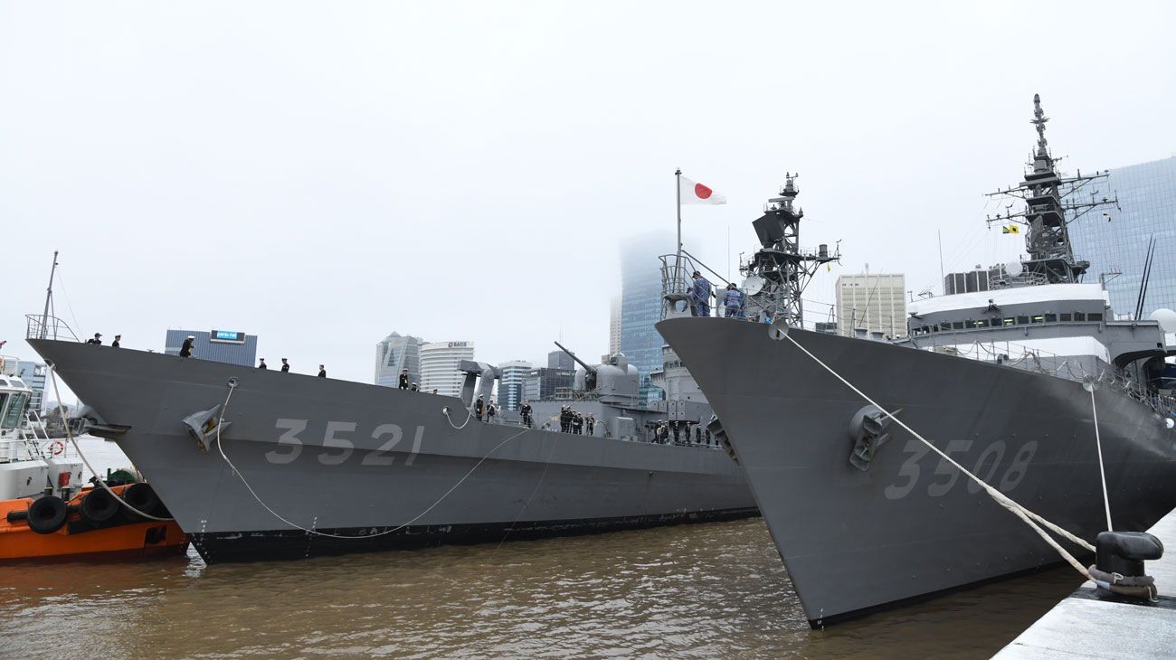 Dos buques militares de Japón visitaron Buenos Aires en una misión de instrucción y amistad