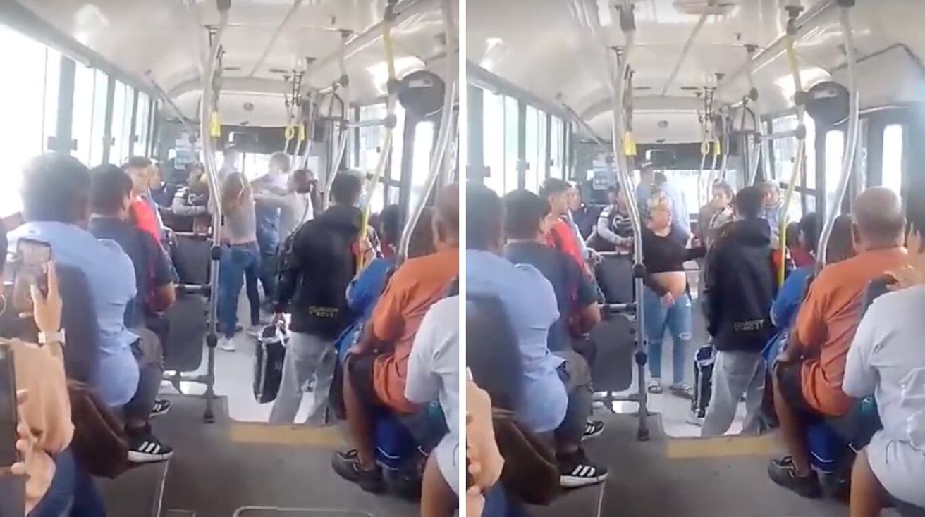 Una embarazada que quiso viajar en colectivo sin pagar y golpeó salvajemente al colectivero