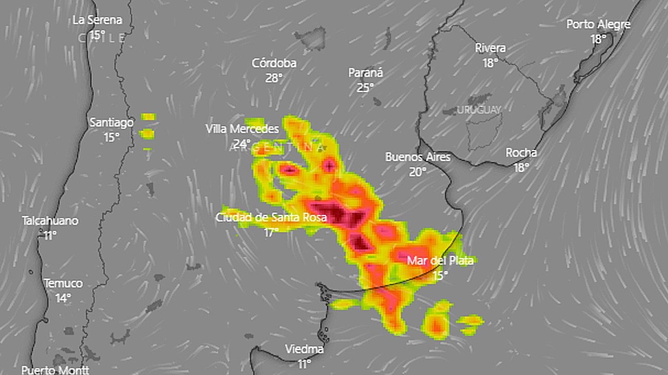 Tormenta de Santa Rosa: alertas por tormentas en Buenos Aires y otras cuatro provincias