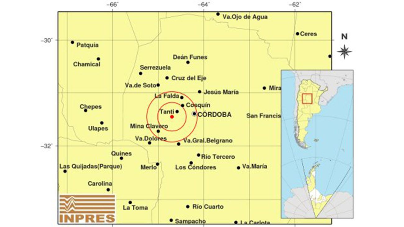 Tembló Córdoba: se registró un sismo de 4,4 grados