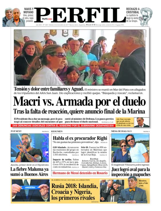La tapa de diario PERFIL de este sábado