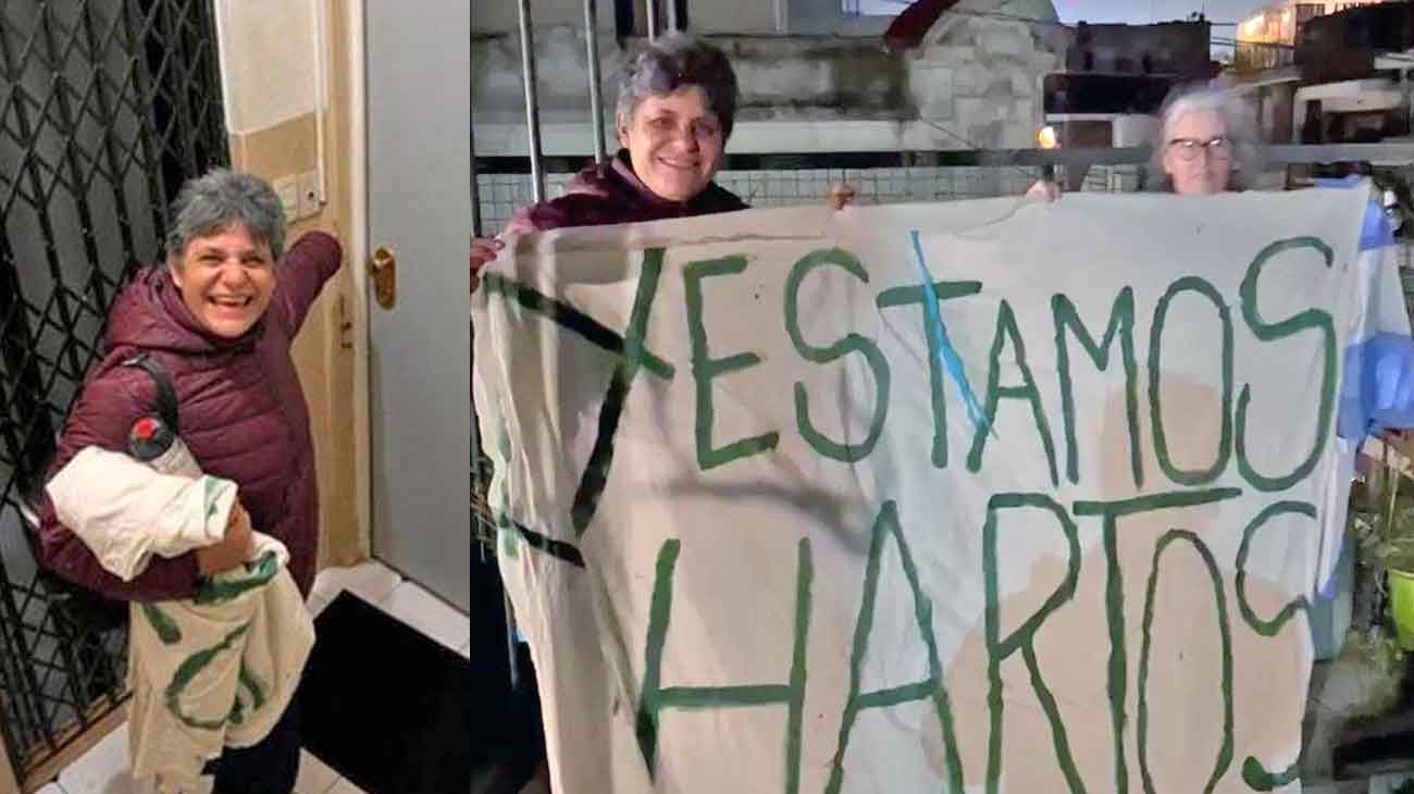 Otra invitada de la vecina: zapateo y timbre en contra de Cristina