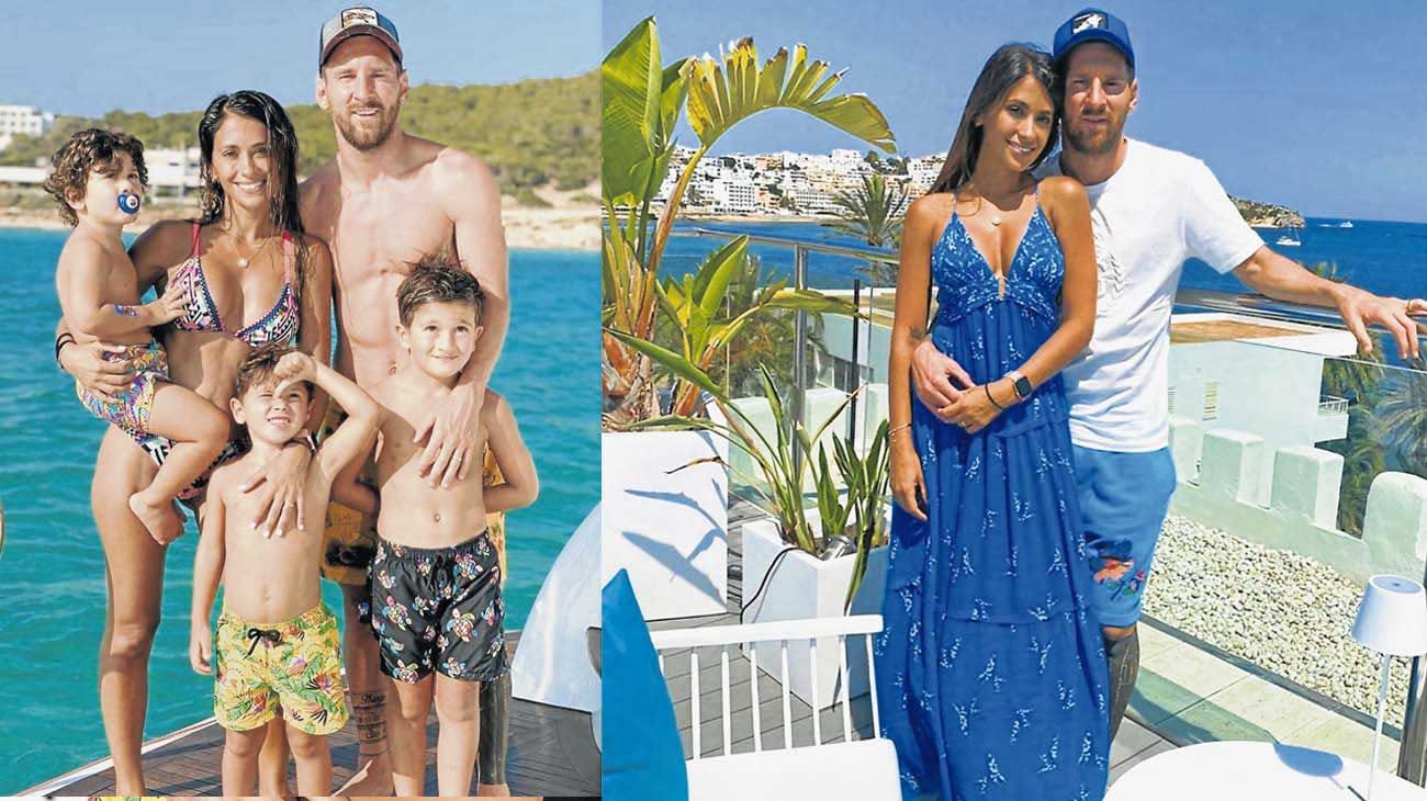 Messi comenzó las vacaciones en un yate de lujo en Ibiza