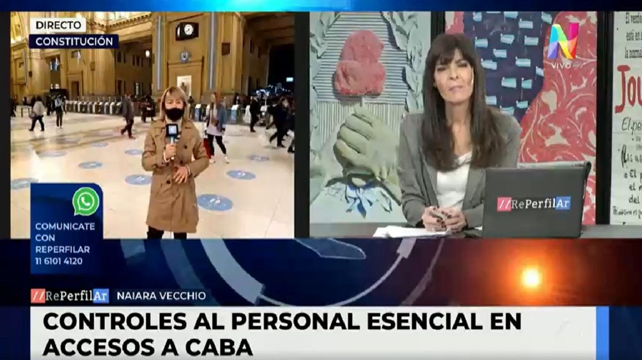 Así fueron los controles al personal esencial en la estación de Plaza Constitución