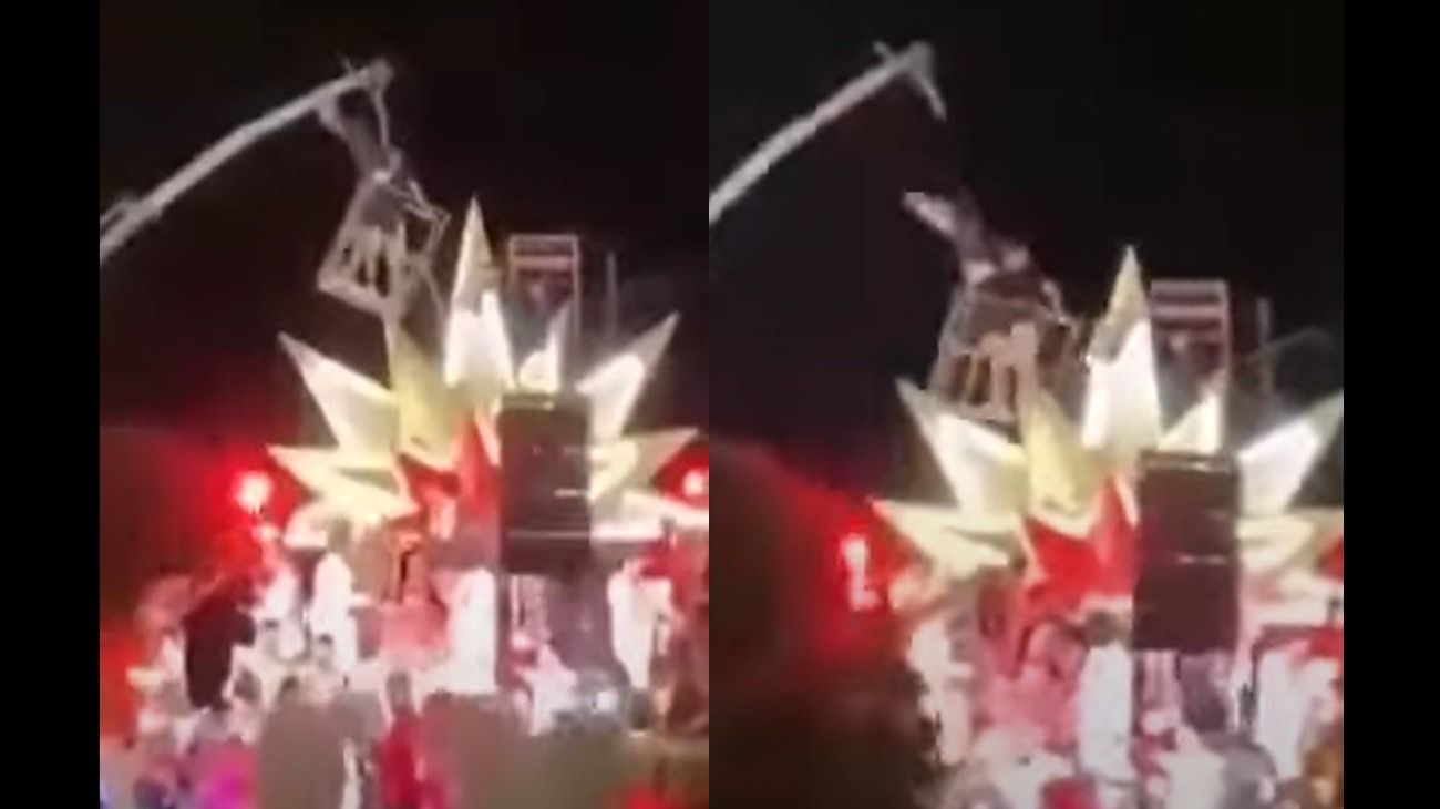 Carnaval de Gualeguaychú: se desplomó una grúa en pleno espectáculo