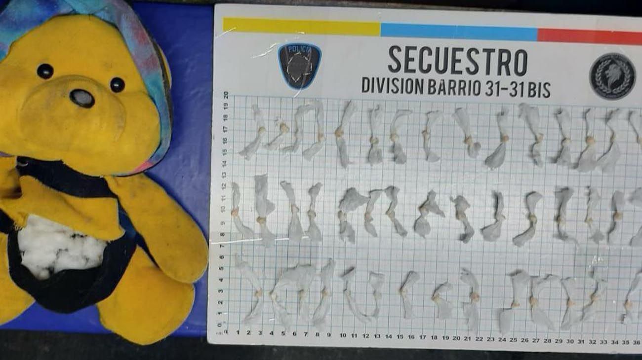 Detienen a una mujer que traficaba droga en un osito de peluche