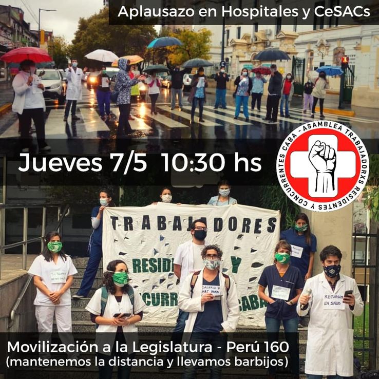 Médicos piden "Basta de aplausos" y reclaman por recortes de salarios