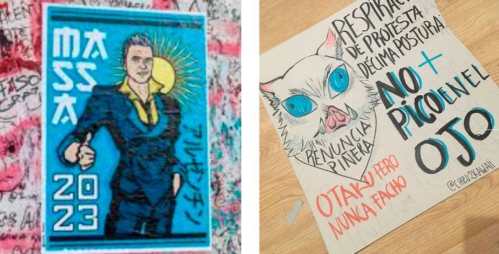 Otakus y manifestaciones políticas en Argentina y Chile