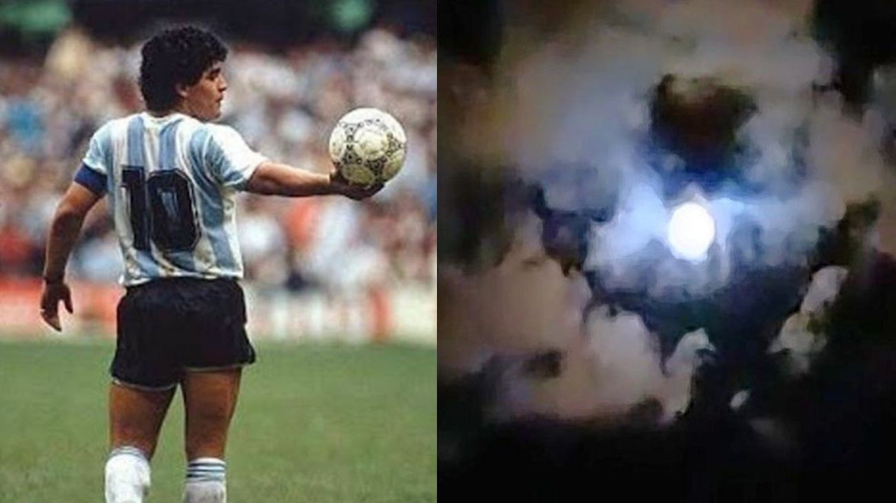 Paraná: el 10 de Maradona aparece entre las nubes en un video viral