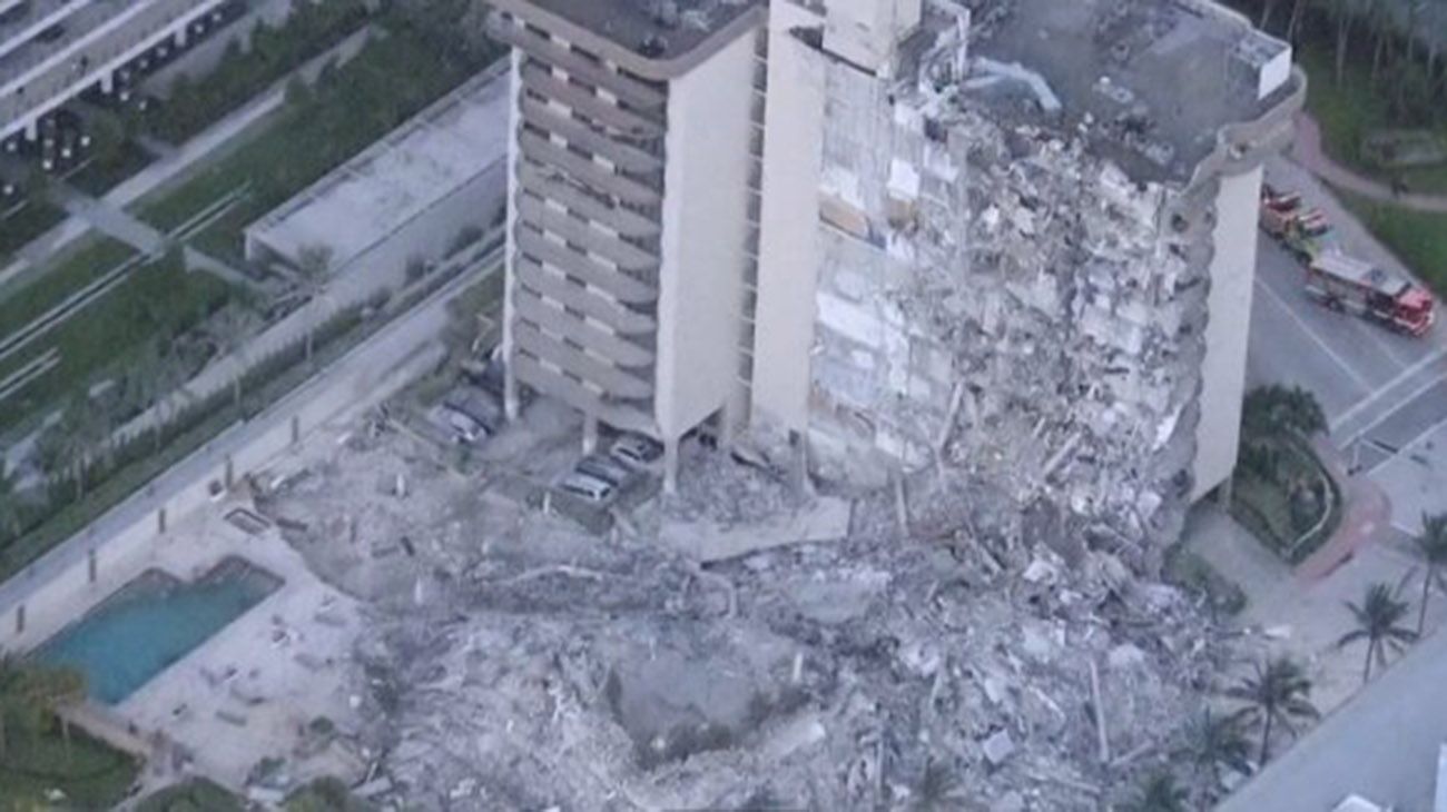 Buscan a nueve argentinos desaparecidos en el derrumbe del edificio en Miami