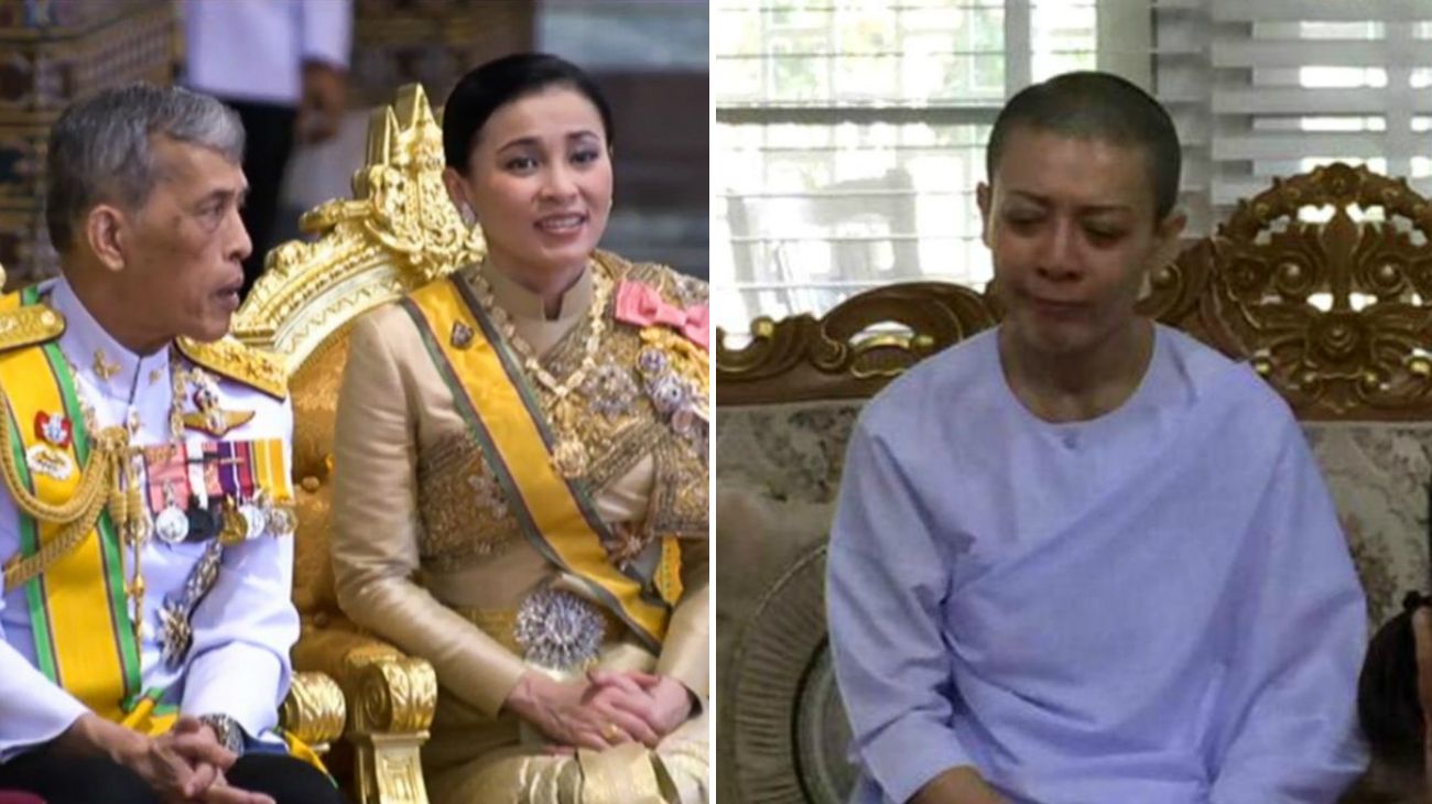 El rey de Tailandia coronó reina a su cuarta esposa mientras la tercera está presa
