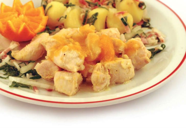 Pollo a la Naranja con Papas al Gusto