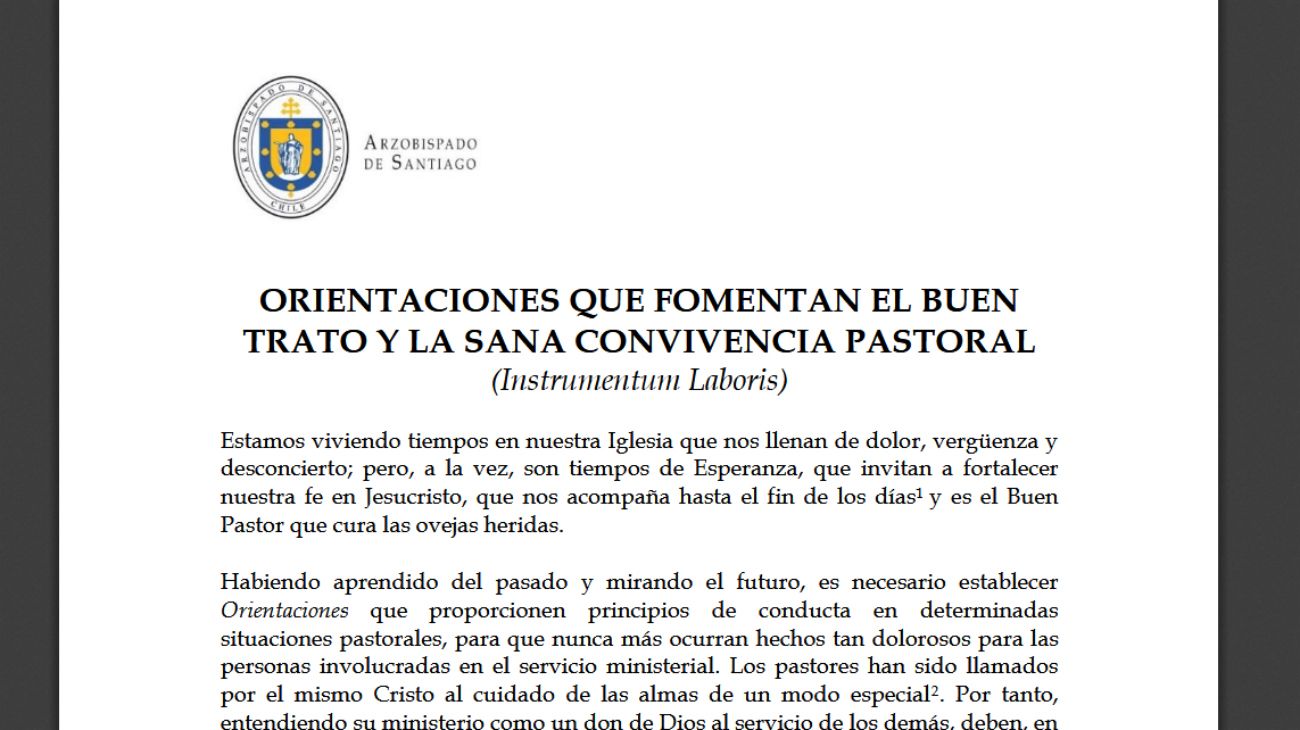La iglesia chilena prohibió a los curas besar, abrazar y tocar los genitales de los niños