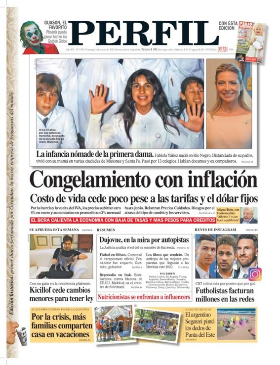 La tapa de Diario Perfil de este domingo 5 de enero