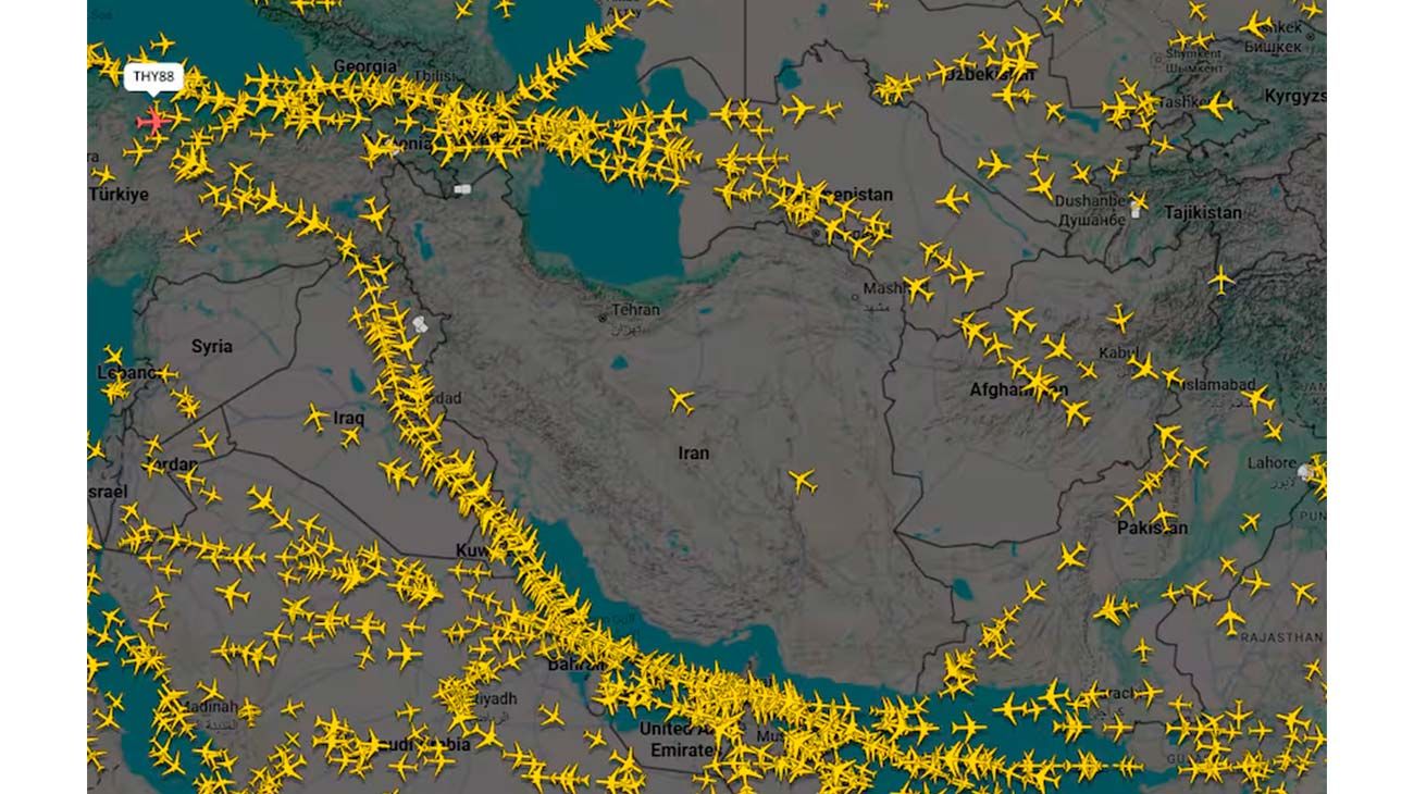 Irán reabrió su espacio aéreo luego de cinco horas de cierre en medio de su enfrentamiento con Estados Unidos