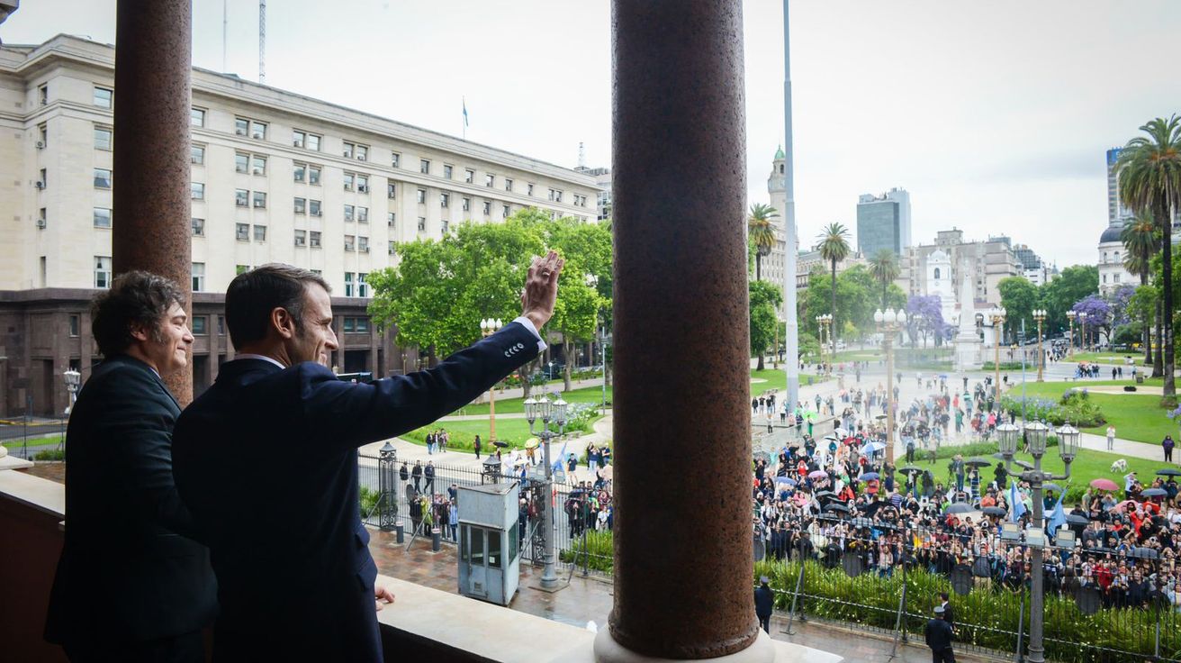 Con agenda centrada en DDHH, clima y campo, Macron fue recibido por Milei en Casa Rosada