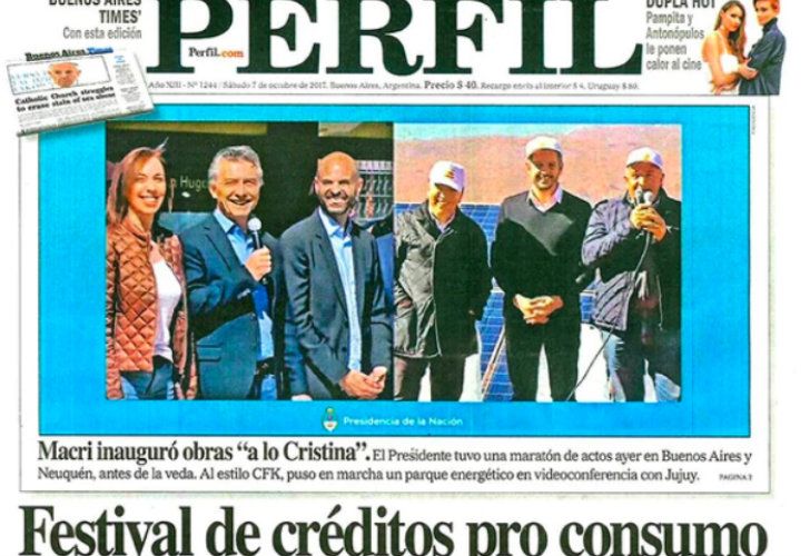 La tapa de este sábado de Diario Perfil