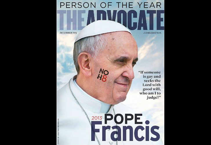 Revista gay elige al Papa Francisco como personalidad del año