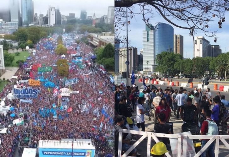 "El aguante" a Cristina en Comodoro Py con un año de diferencia