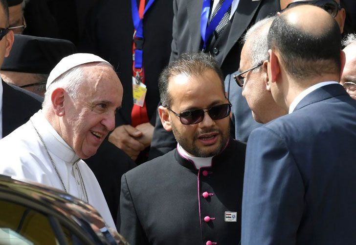 Francisco llegó a Egipto: gran operativo de seguridad