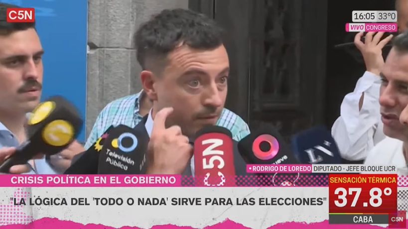 Al borde de las lágrimas, De Loredo lamentó la caída de la Ley