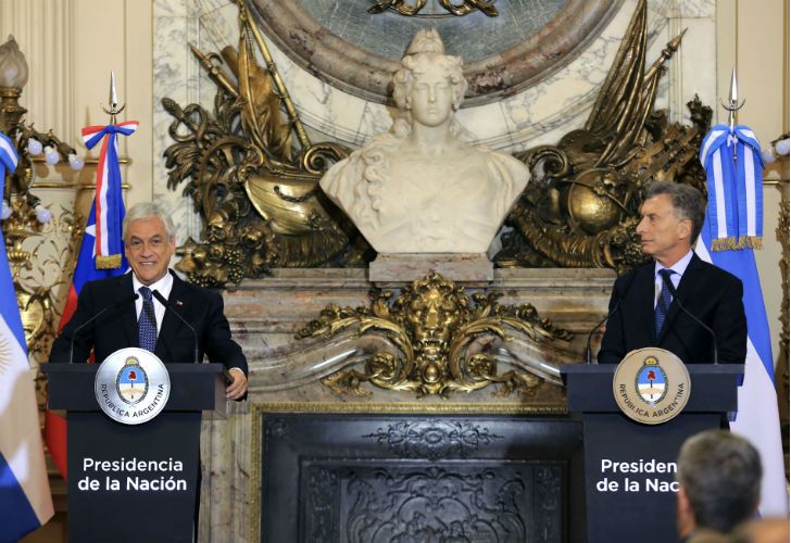 Mauricio Macri recibió a Sebastián Piñera: "Integrarnos nos facilitará acelerar el desarrollo y reducir la pobreza"