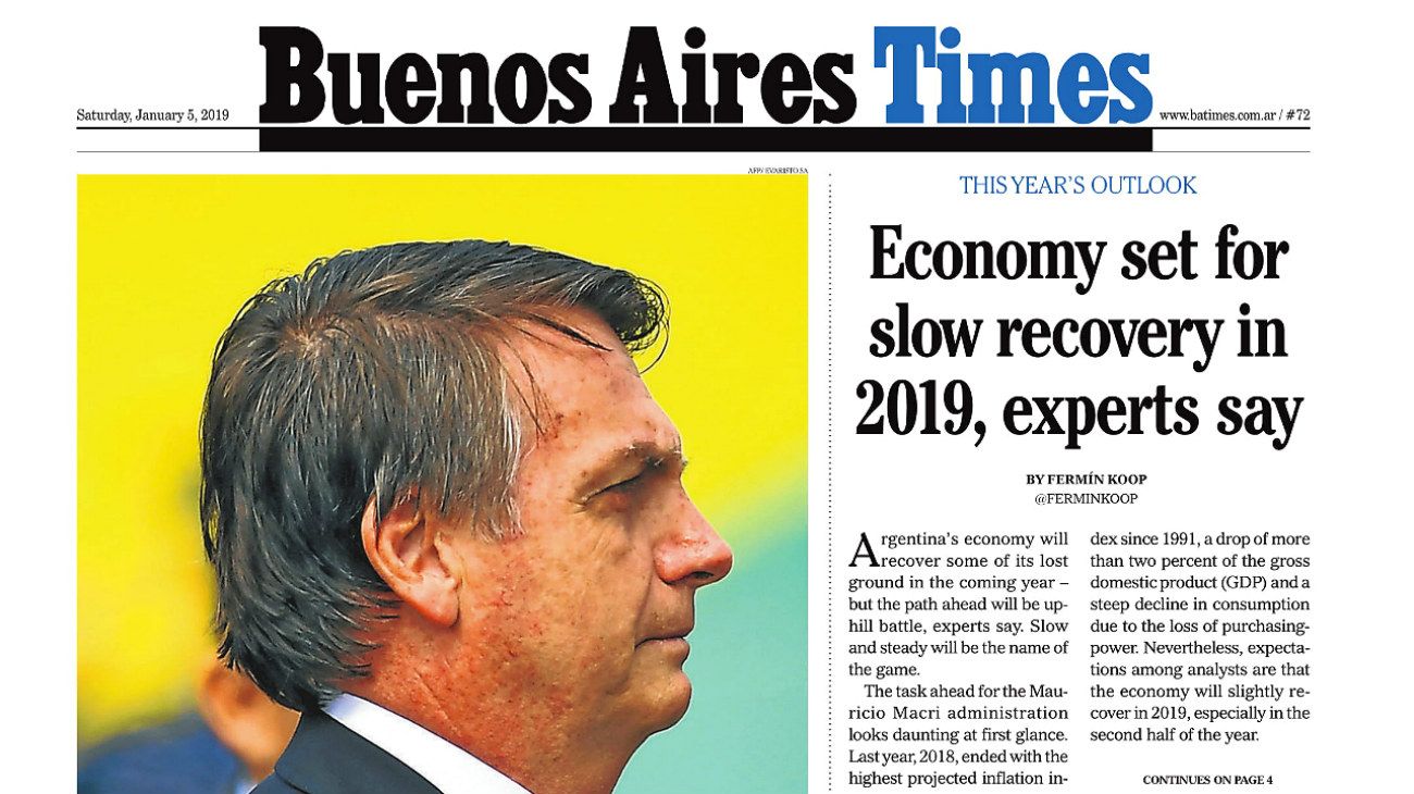 Tapa y temas principales de BA Times de este sábado