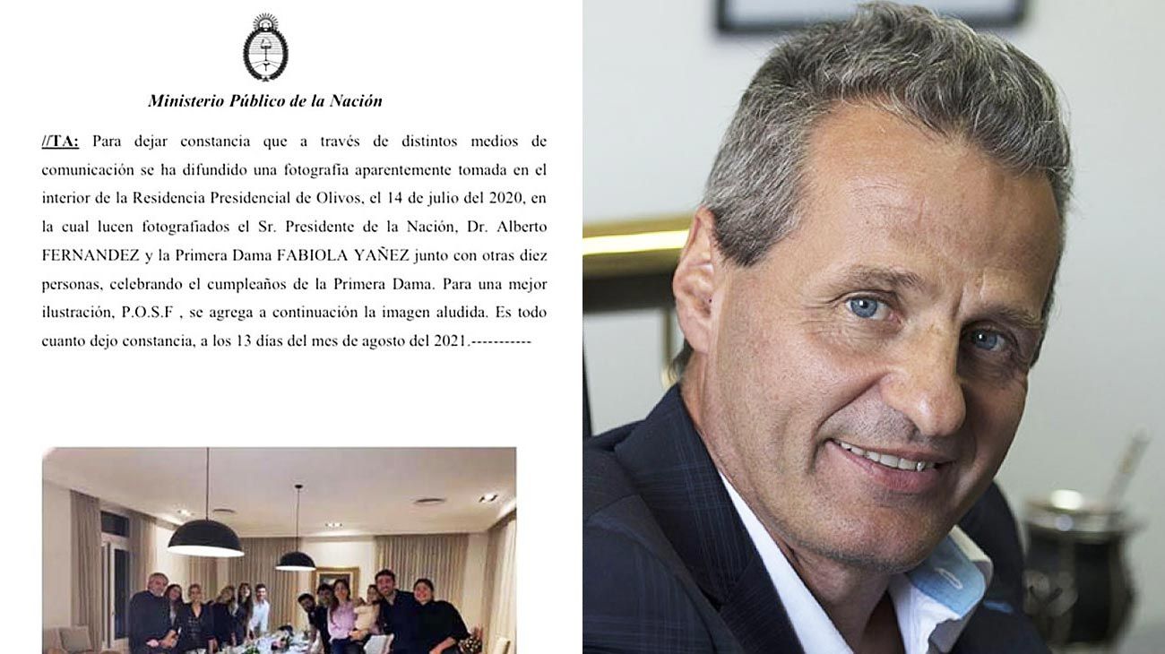 Ampliaron la denuncia contra el jefe de Estado con la foto de la cena