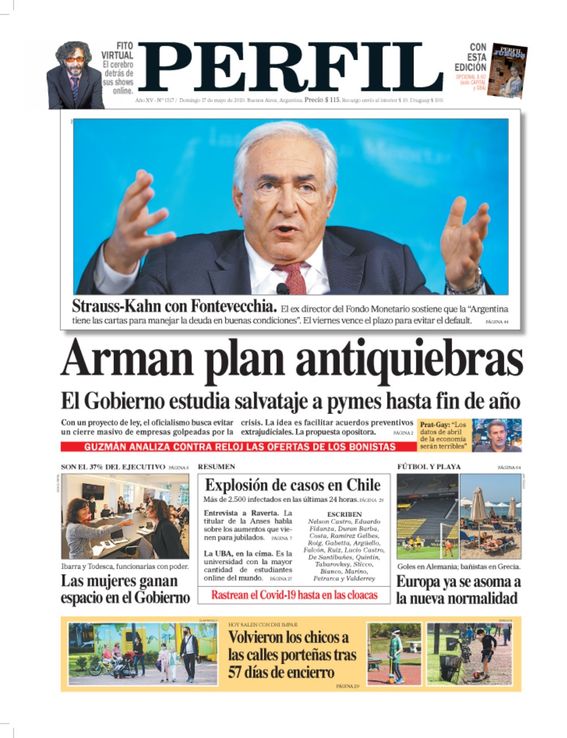 La tapa de Diario PERFIL de este domingo 17 de mayo