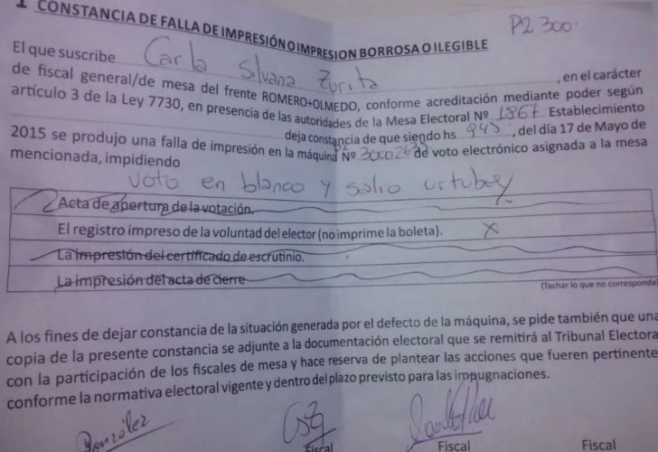 Votó en blanco y salió impresa la boleta de Urtubey