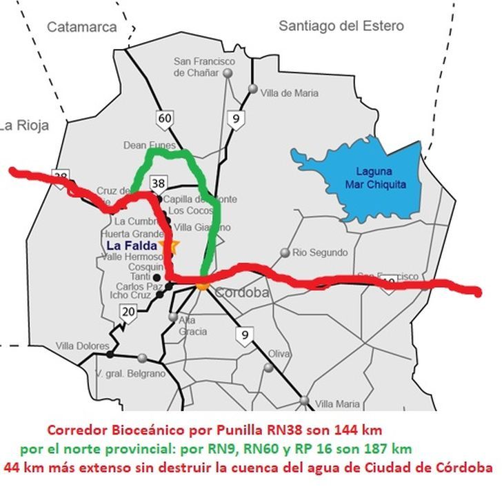 La autovía ruta 38 tiene una alternativa