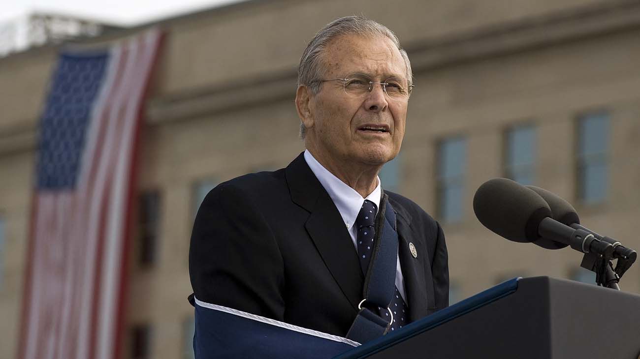 Murió Donald Rumsfeld, el secretario de Defensa de George W. Bush