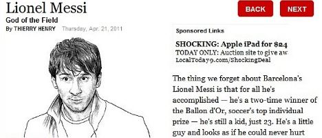 Messi, en el top 100 de Time