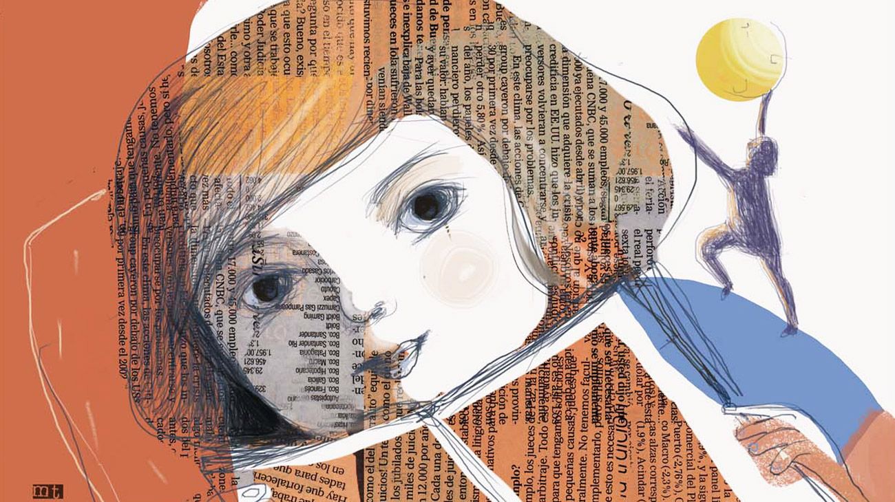 La niña que leía sentada en el piso