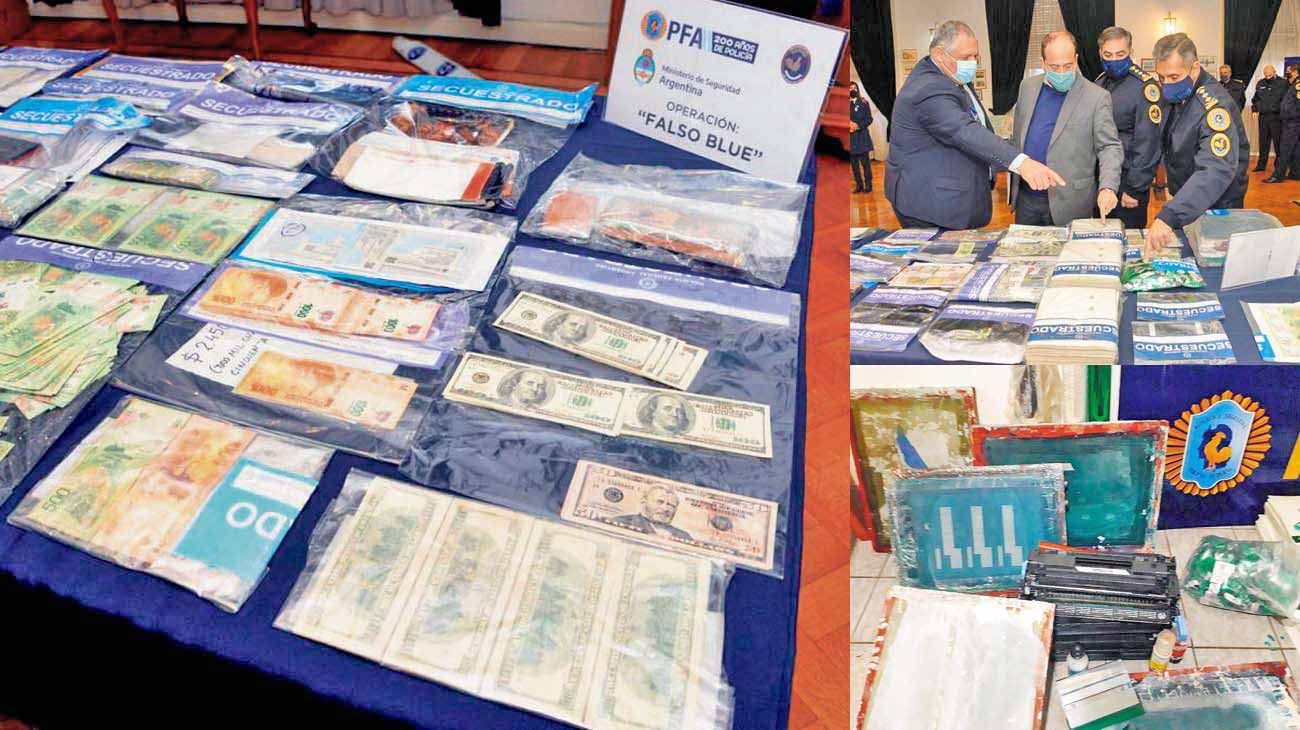 Fabricaban pesos y dólares azules a gran escala y tenían una red de distribuidores