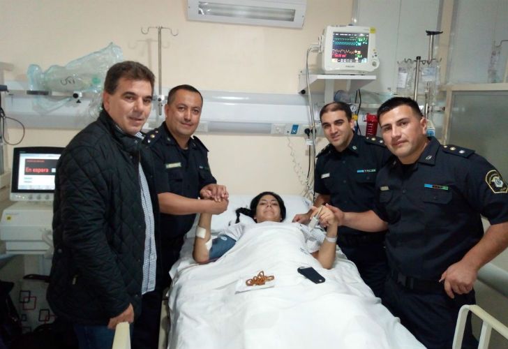 La oficial baleada en San Justo recibió más muestras de afecto
