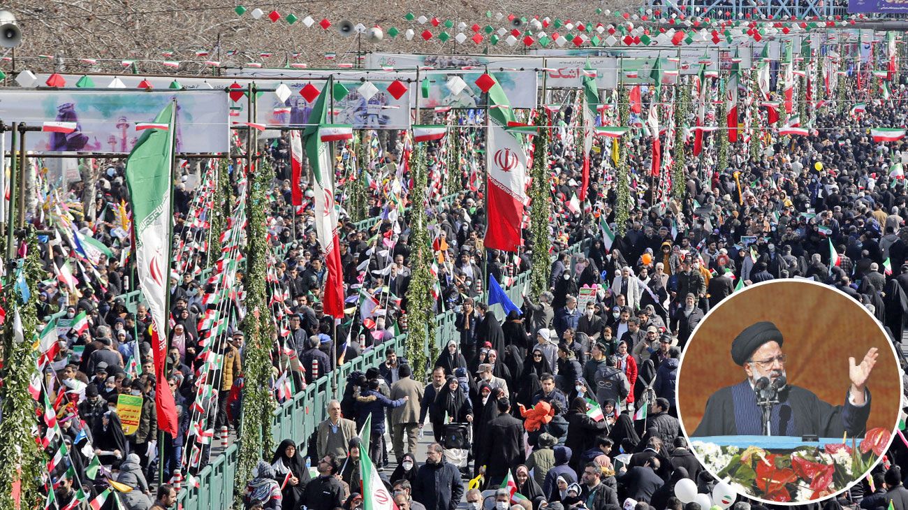 Marchas multitudinaras en Irán por aniversario de la revolución