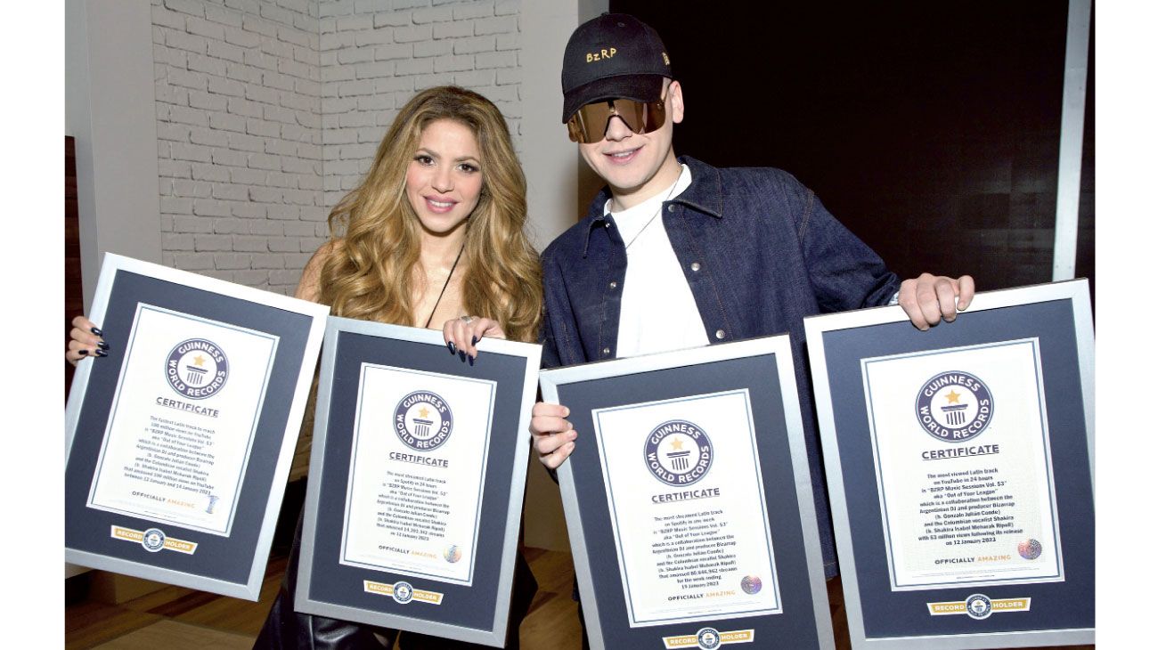 Bizarrap y Shakira lograron cuatro récords Guinness