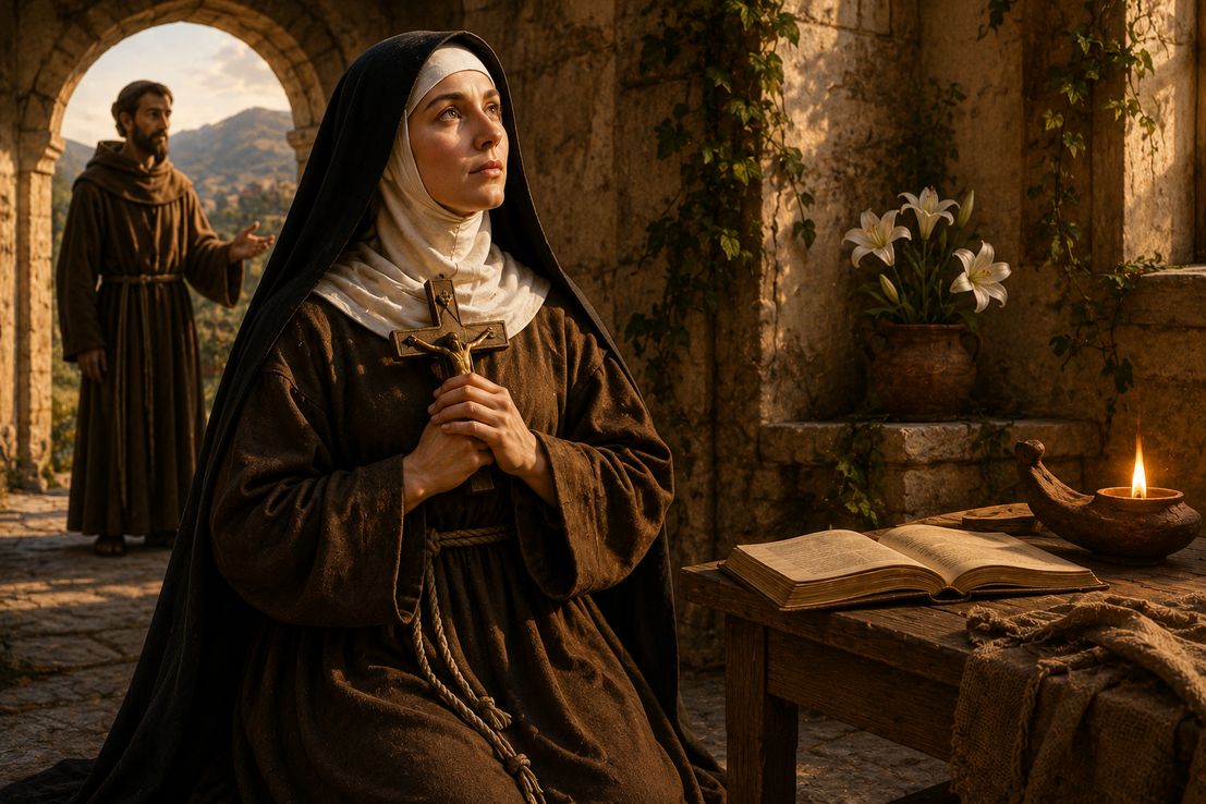 Santa Clara de Asís: la dama noble que abrazó la pobreza radical y fundó las Clarisas junto a San Francisco